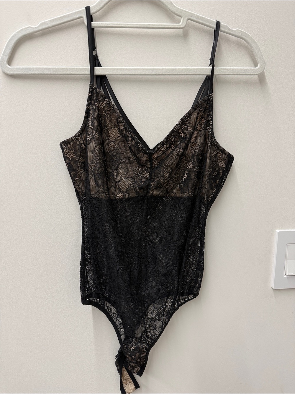 Marciano Black Sheer Lace Bodysuit Chemise